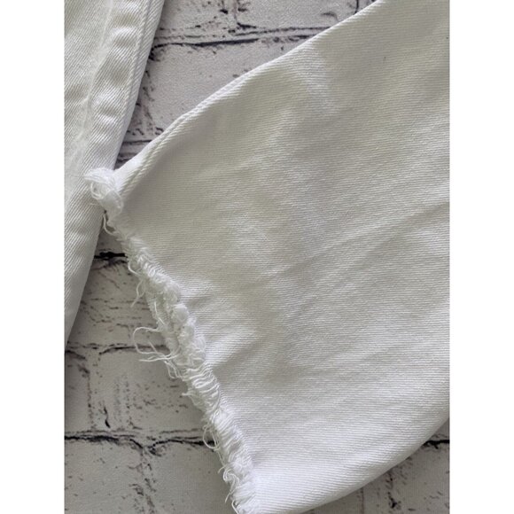 Vintage 1990s Sincerely Jules High Rise Kick Bell Crop Mom White Jeans Sz 30/24 - Picture 13 of 15